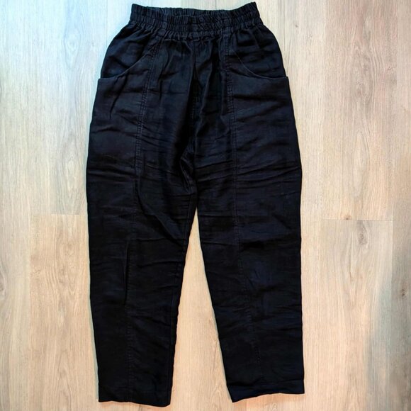 ES Clyde Work Pant in Black Midweight Linen - Picture 2 of 5
